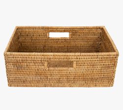 Tava Handwoven Rattan Rectangular Shelf Basket