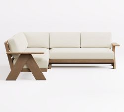 Modern Farmhouse 2-Piece Loveseat Outdoor Sectional Set (100")
