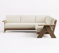 Modern Farmhouse 2-Piece Loveseat Outdoor Sectional Set (100")
