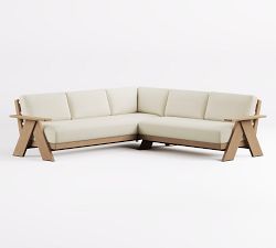 Modern Farmhouse 2-Piece Loveseat Outdoor Sectional Set (100")