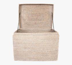 Tava Handwoven Rattan Rectangular Hinged Chest