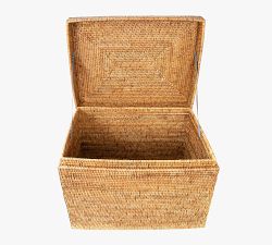 Tava Handwoven Rattan Rectangular Hinged Chest