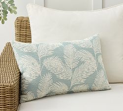 Open Box: Sylvie Palm Outdoor Performance Lumbar Pillow (16" x 24") - Sky