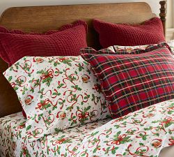 Velvet Scalloped Stewart Plaid Reversible Quilted Sham