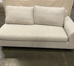 Open Box: Big Sur Roll Arm Right Sofa with Bench Cushion - Performance Brushed Basketweave Oatmeal, Espresso