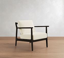 Open Box: Cody Armchair - Performance Textured Chenille White, Drifted Black Frame