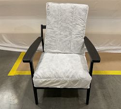 Open Box: Cody Armchair - Performance Textured Chenille White, Drifted Black Frame