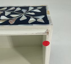 Open Box: Inlay Jewelry Box, Large (12"W) - Dark Blue/Multi