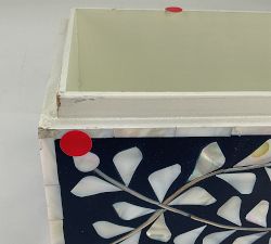 Open Box: Inlay Jewelry Box, Large (12"W) - Dark Blue/Multi