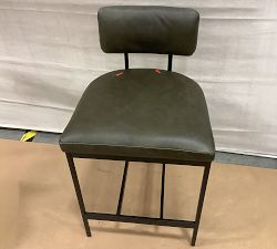 Open Box: Lowen Leather Counter Stool (26") - Statesville Wolf Gray, Bronze
