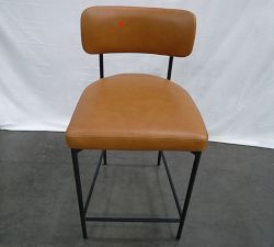 Open Box: Maison Leather Counter Stool (24") - Statesville Caramel, Antique Bronze Leg