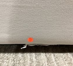 Open Box: Sierra Ottoman - Performance Textured Weave White, Espresso Feet