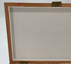 Open Box: Wood Fluted Jewelry Box, Large (11.75"W) - Natural