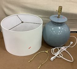 Open Box: McCoy Ceramic Globe Table Lamp, Large (24") - Blue