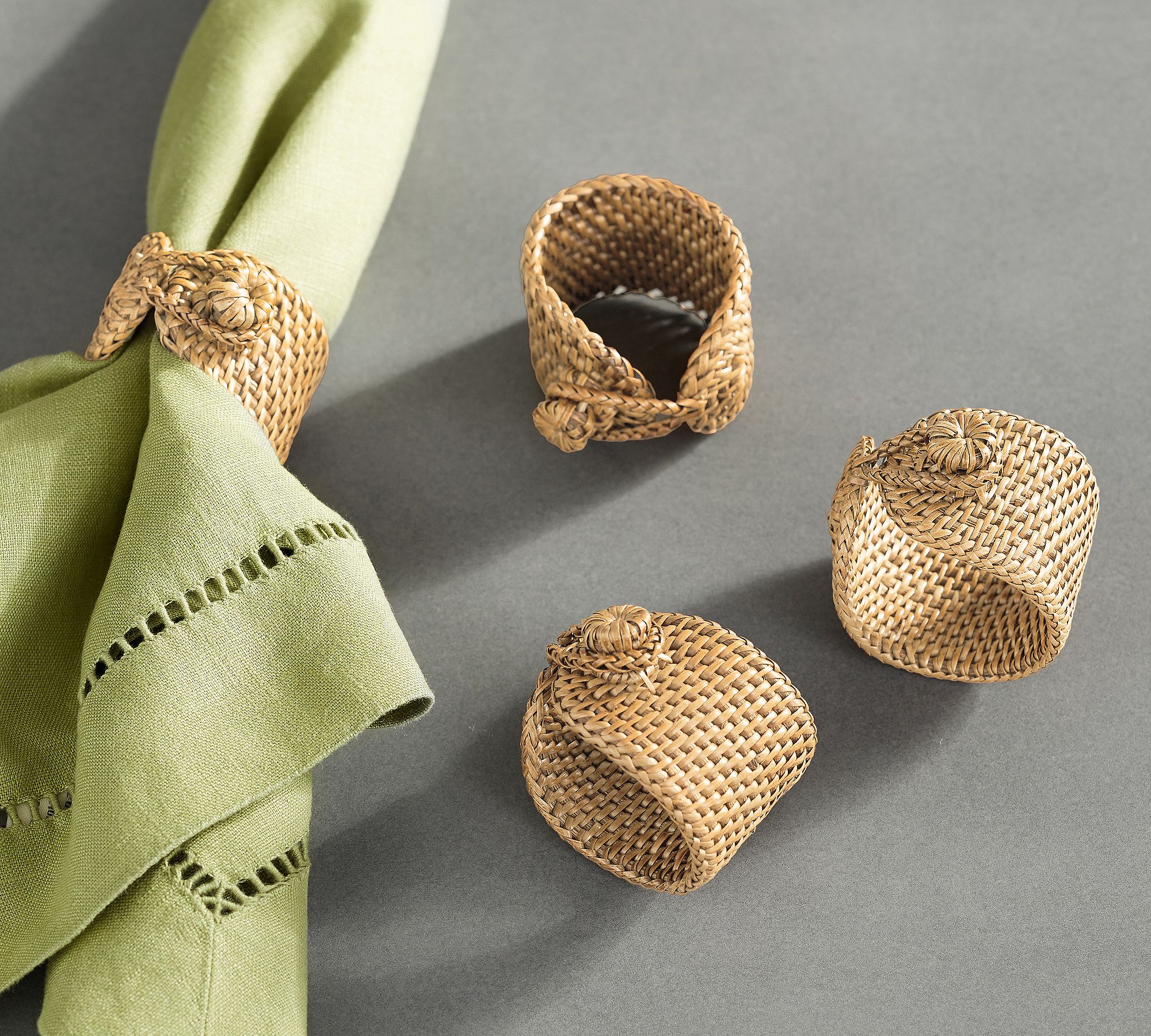 Tava Rattan Napkin Rings - Set of 4