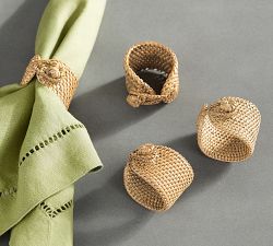 Tava Rattan Napkin Rings - Set of 4