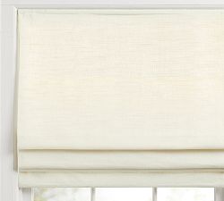 Open Box: Emery Linen Cordless Light Filtering Roman Shade (32"W x 48"L) - Ivory
