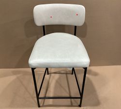 Open Box: Maison Leather Counter Stool (24") - Statesville Pebble, Antique Bronze
