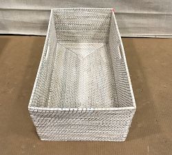 Open Box: Tava Handwoven Utility Basket, XL (26.5"W x 10"H) - Whitewash
