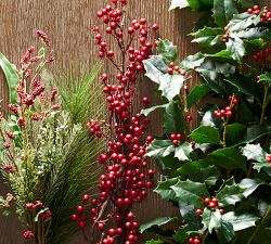 Faux Holly Branch
