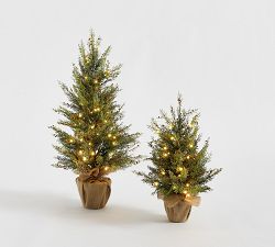 Faux Lit Cedar Berry Pine Tree