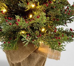 Faux Lit Cedar Berry Pine Tree