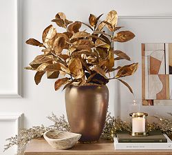 Faux Gold Magnolia Branch