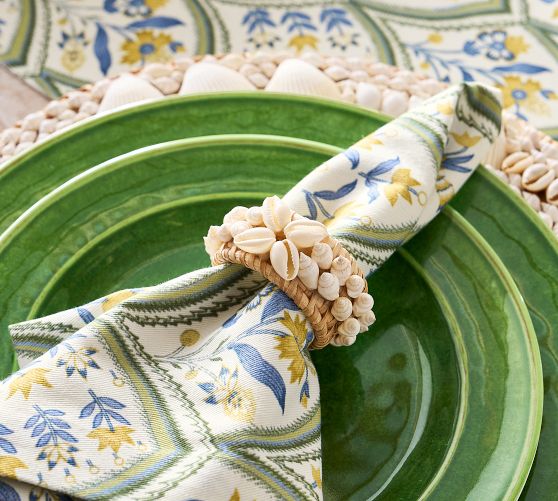 Tava Shell Handwoven Napkin Rings - Set of 4