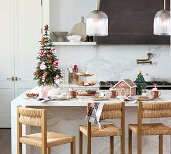 Lit Faux Pine Trees
