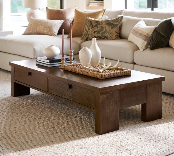 Modern Farmhouse Rectangular Coffee Table (64