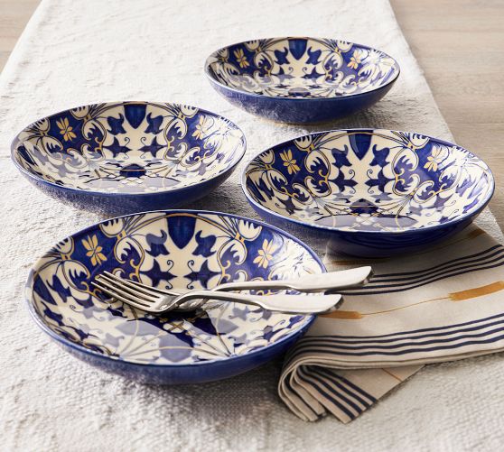 Pottery Barn ポルトガル製 ボウル Lisbon Stoneware Cereal Bowls - Set of 4 | Pottery Barn