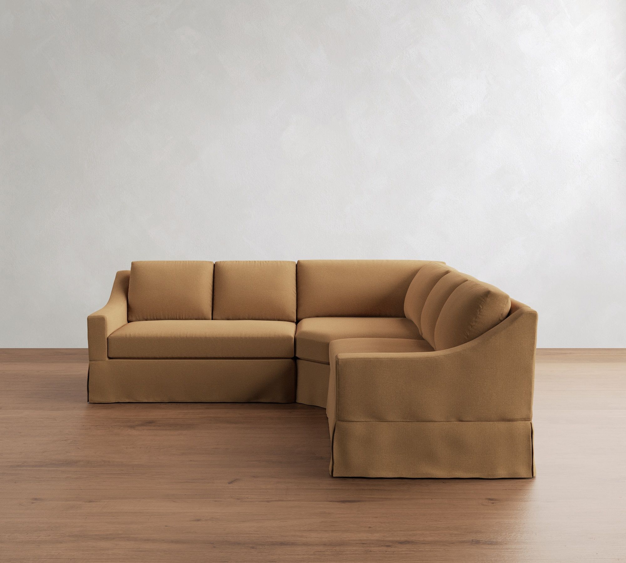 York Slope Arm Slipcovered 3-Piece L-Shaped Wedge Sectional (102")