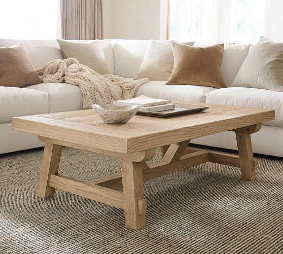 Farmhouse Trestle Rectangular Coffee Table (54