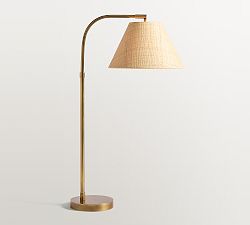 Open Box: Estelle Rattan Task Table Lamp (28") - Vintage Brass