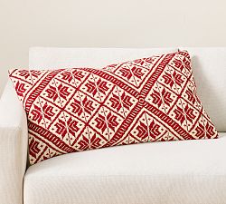 Snowflake Woven Lumbar Pillow Cover