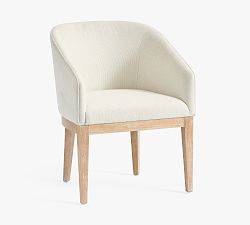Open Box: Baldwin Upholstered Dining Chair - Perfomance Heathered Basketweave Alabaster, Fog