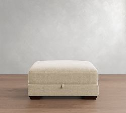 Open Box: Big Sur Wide Sectional Storage Ottoman - Performance Boucle Oatmeal, Espresso