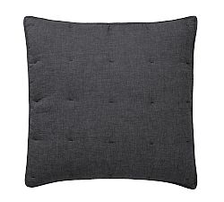 Open Box: Belgian Flax Linen Comforter Shams, Euro, Set of 2 - Ebony