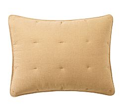 Open Box: Belgian Flax Linen Comforter Shams, Standard, Set of 2 - Harvest Gold