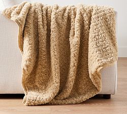 Open Box: Diamond Ridge Faux Fur Throw Blanket, 50"x 60 " - Taupe