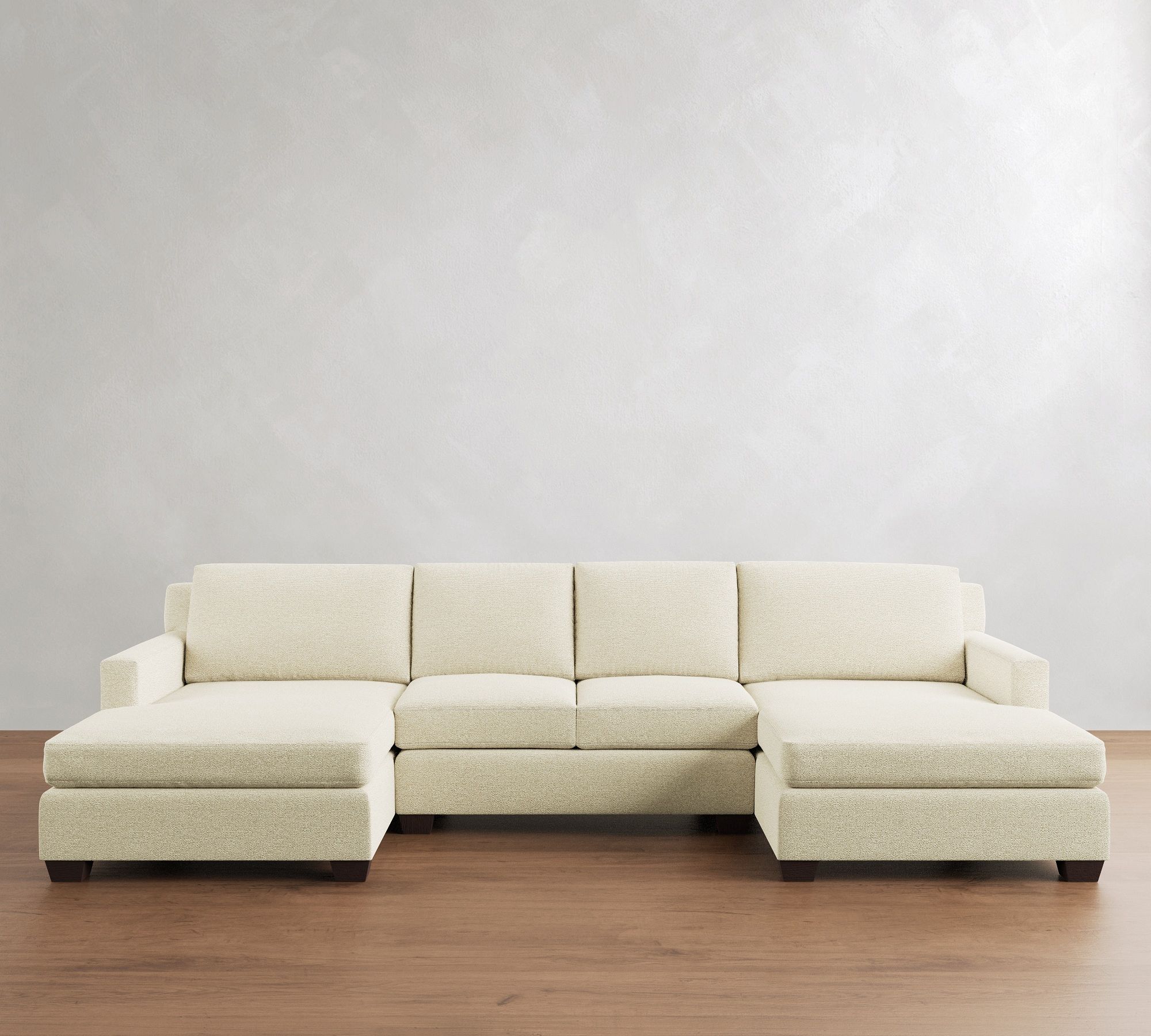 York Square Arm Double Chaise Sectional (107"–127")