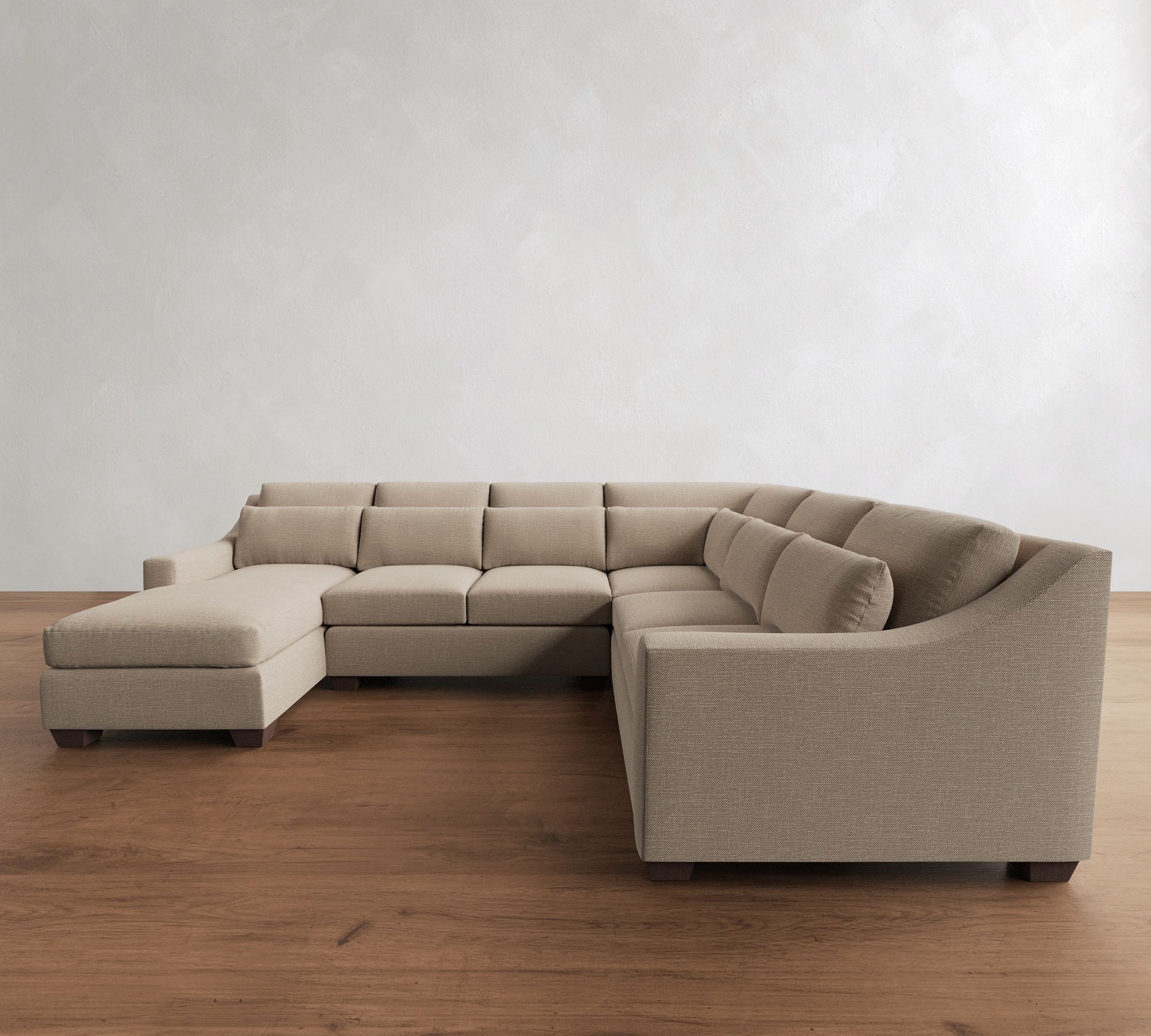 York Slope Arm Deep Seat 4-Piece Chaise Sectional (121")