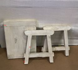 Open Box: Laguna Upholstered Counter Stool (24"H) - Performance Boucle Oatmeal, Blackened Oak