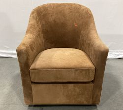Open Box: Tillman Leather Swivel Armchair - Performance Roughout Suede Caramel