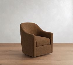 Open Box: Tillman Leather Swivel Armchair - Performance Roughout Suede Caramel