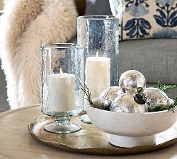 Silver Etched Ornament Box - Set of 6