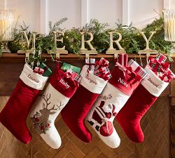 Holiday Icons Crewel Stockings