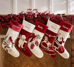 Holiday Icons Crewel Stockings