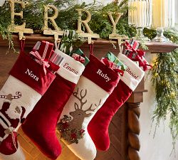 Holiday Icons Crewel Stockings
