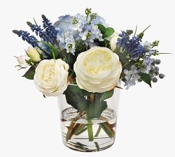 Faux Hydrangea &amp; Rose Mixed Blueberry Composed Arrangement